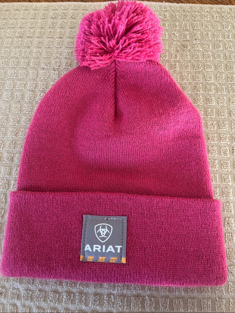 Ariat Pom Beanie Hat in Hot Pink